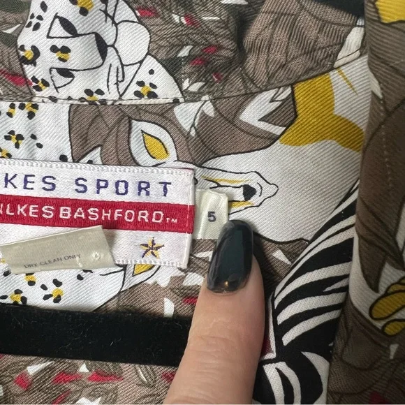 Wilkes Sport by Wilkes Bashford Men's Safari Animal Print Button-Up Shirt Sz 5 - Picture 4 of 8